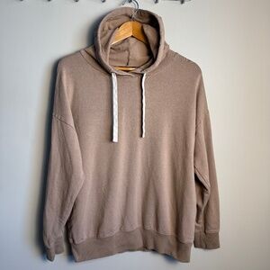 Buffalo David Bitton Men's Light Fleece Long Sleeve Pullover Hoodie Tan Medium